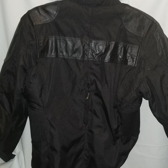 Leather/fabric MOTO jacket w/removable liner - Picture 4 of 8